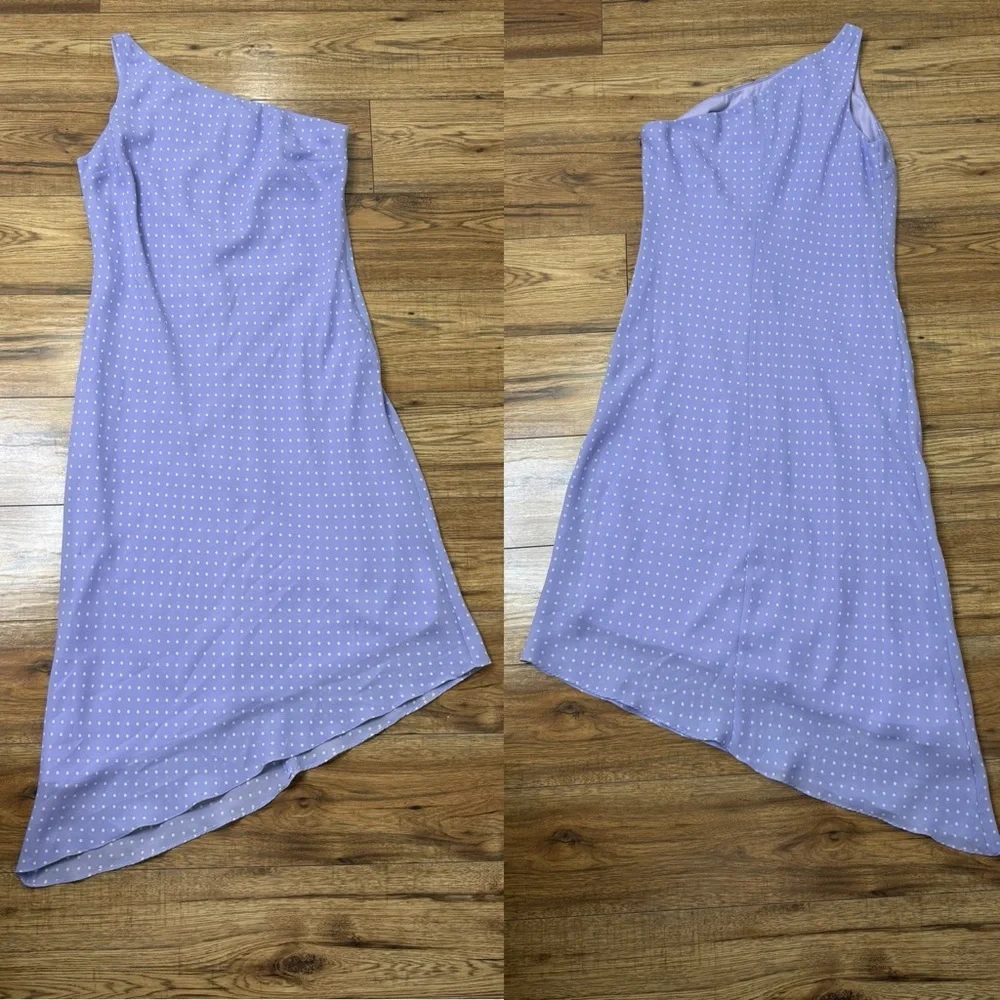 Reitmans Lilac One-Shoulder Polkadot Dress - Picture 2 of 12